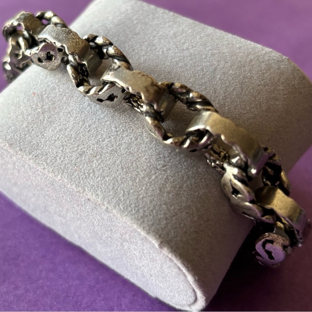Diesel Silver Jewelry Bracelet with Intricate Design
